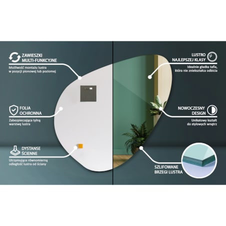 Lustro o organicznym kształcie 48,3x47,9 cm