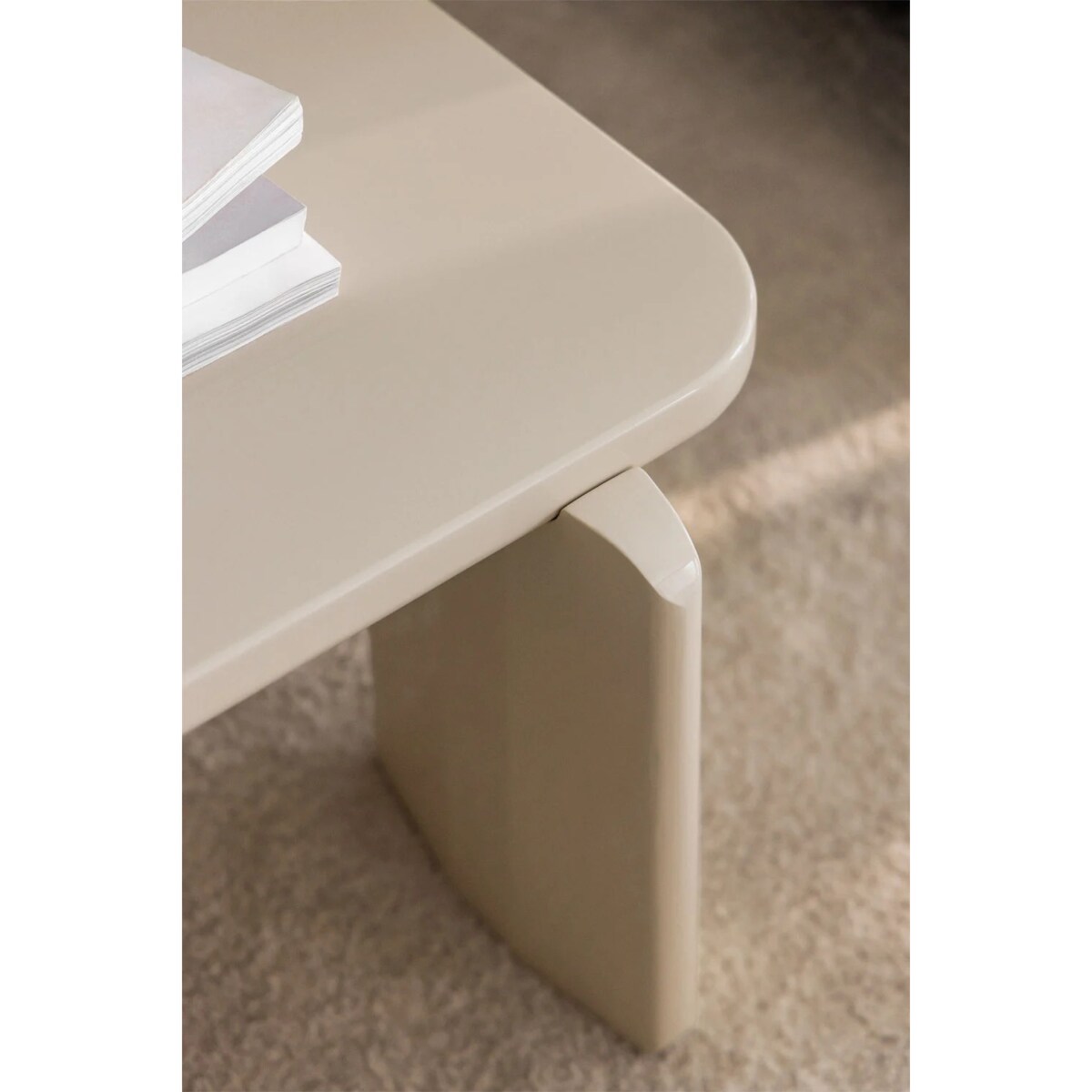 Stolik kawowy z MDF 120x60 cm Genewa kremowy