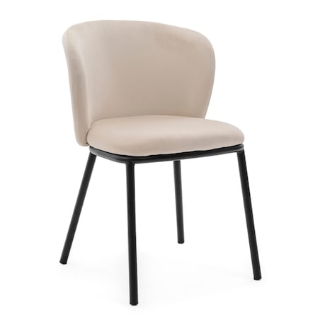 KRZESŁO TAPICEROWANE WELUROWE DO SALONU JADALNI GLAMOUR BEŻOWE BARI