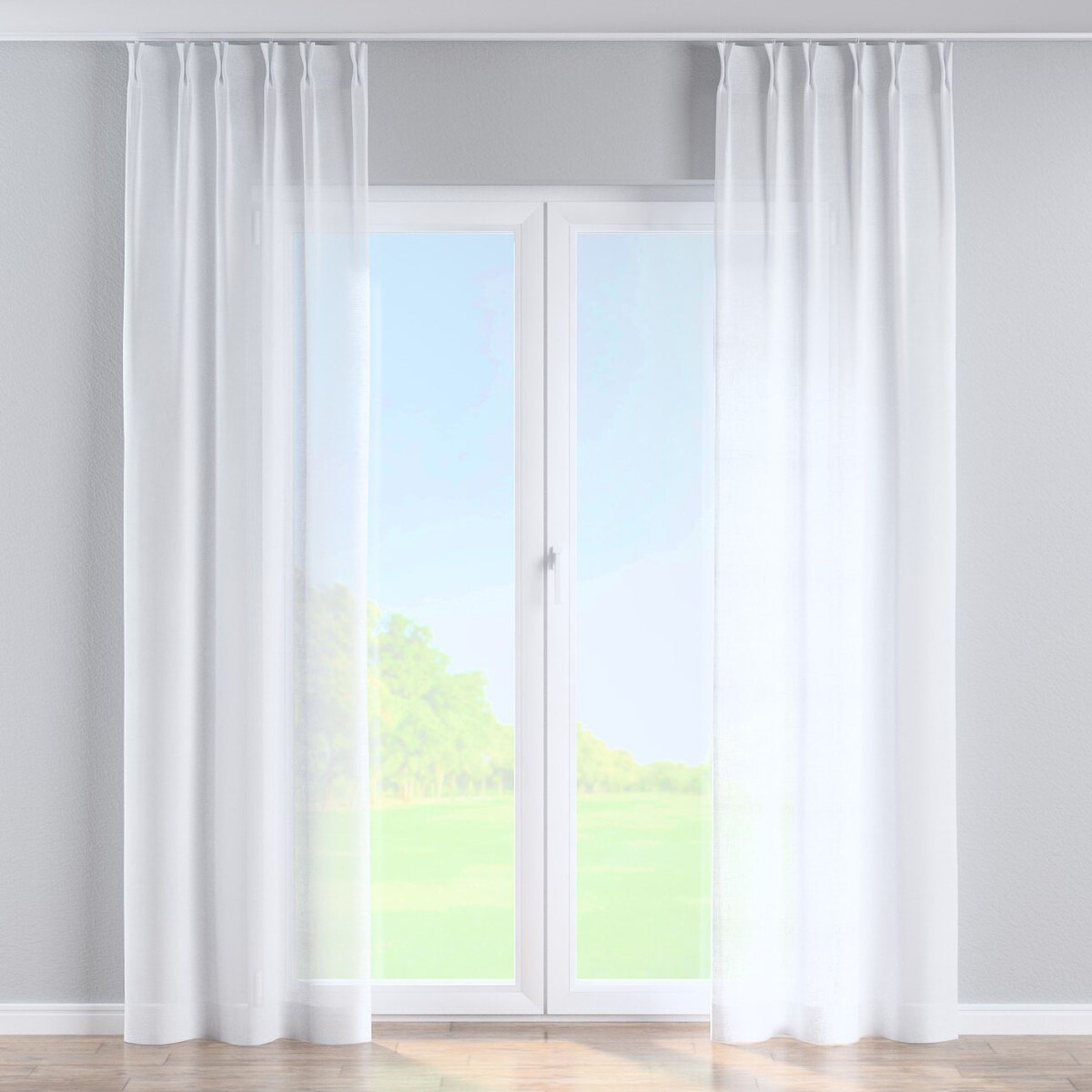 Zasłona na haczykach flex podwójnych 130x245 prześwitująca biała