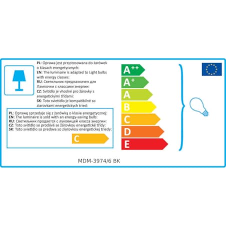 LAMPA wisząca AMILY MDM-3974/6 BK Italux metalowa OPRAWA szklane kule ZWIS okrągły czarny biały