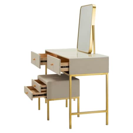Toaletka Luxury Dressin, zestaw 3 szt., 120 x 45 x 75 cm, konsola do makijażu, wielokolorowy, Mauro Ferretti