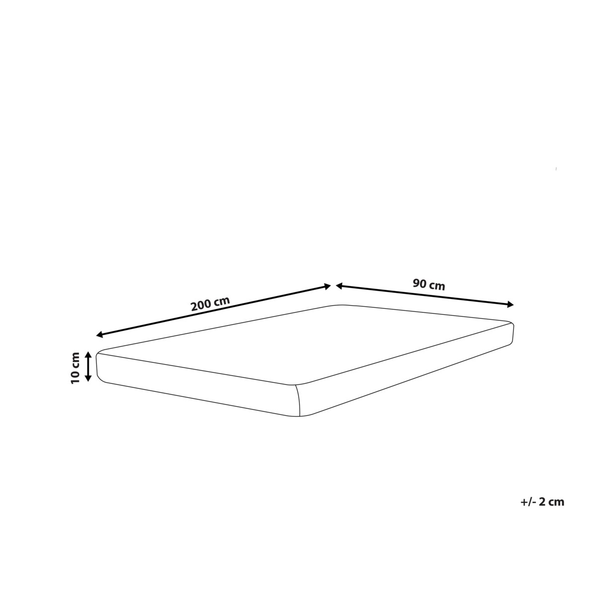 Materac piankowy zdejmowany pokrowiec 90 x 200 cm PICCOLO