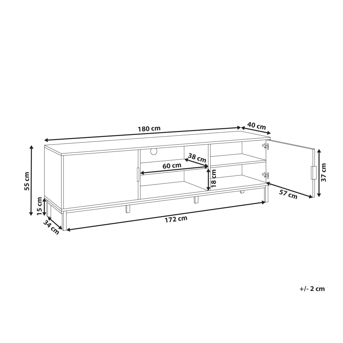 Szafka RTV ROYALLA Jasnobrązowy