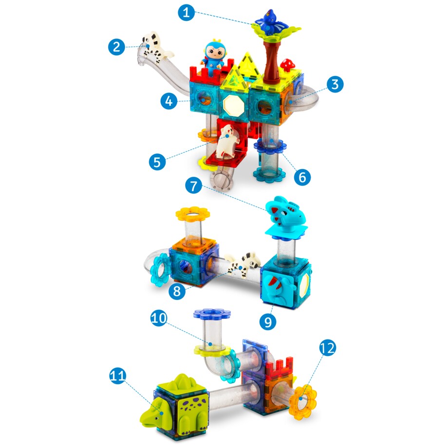 Klocki magnetyczne 3d konstrukcyjne edukacyjne Ricokids