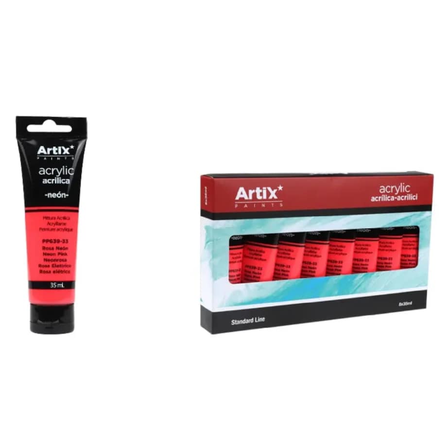 farba akrylowa neon pink artix pp639-33, 35ml