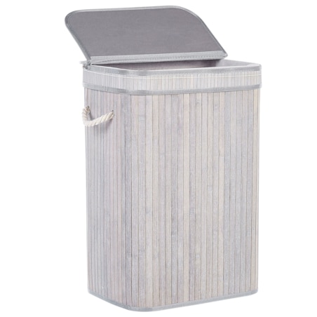 Kosz bambusowy z pokrywą szary KALUTARA