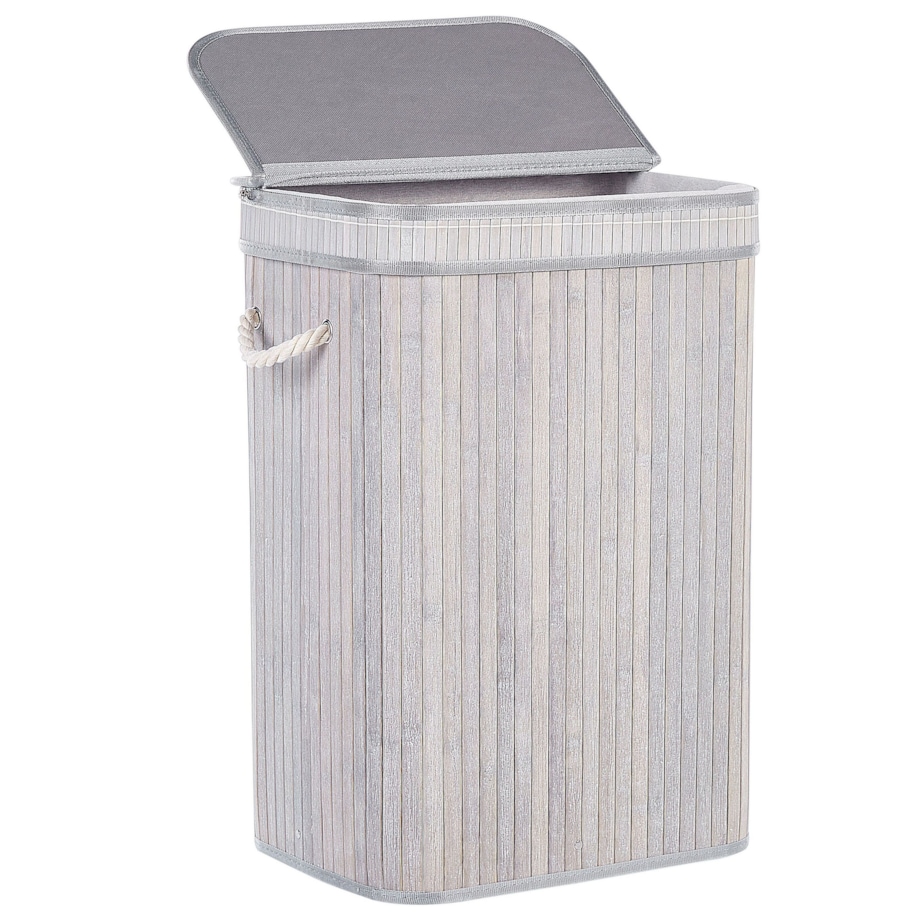 Kosz bambusowy z pokrywą szary KALUTARA