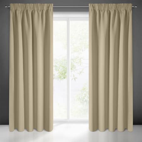 Zasłony Gotowe Zaciemniające Blackout 100% 135 x 270 Beżowe Boho do Salonu