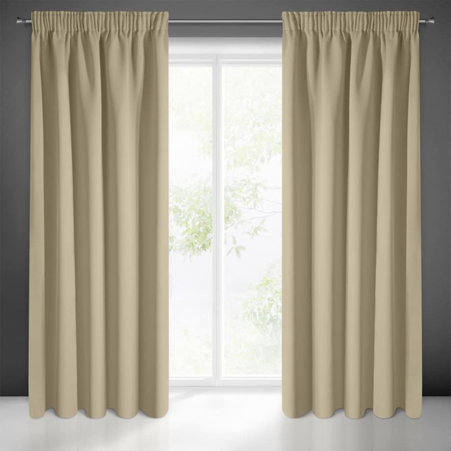 Zasłony Gotowe Zaciemniające Blackout 100% 135 x 270 Beżowe Boho do Salonu