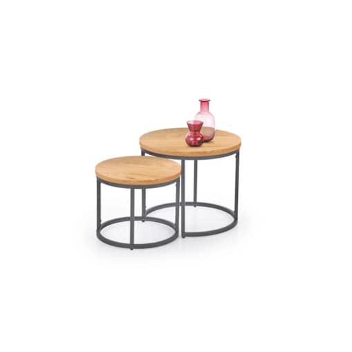 Zestaw 2 stolików OREO dąb złoty