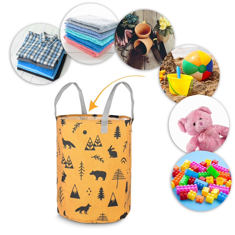 Kosz na zabawki akcesoria Nukido pomarańczowy