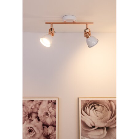 Lampa Sufitowa BRITOP Lighting 2xGU10 Max.50W Modernistyczne Połączenie Miedzi i Bieli, Polski Producent, 1 szt.