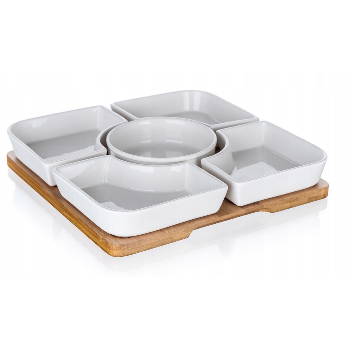 SALATERKA NA BAMBUSIE na PREZENT przekąski czipsy orzeszki jedzenie 5w1