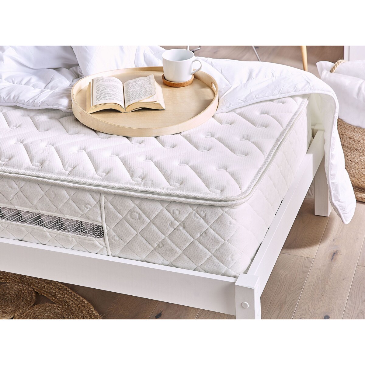 Materac kieszeniowy zdejmowany pokrowiec 90 x 200 cm średnio twardy GLORY