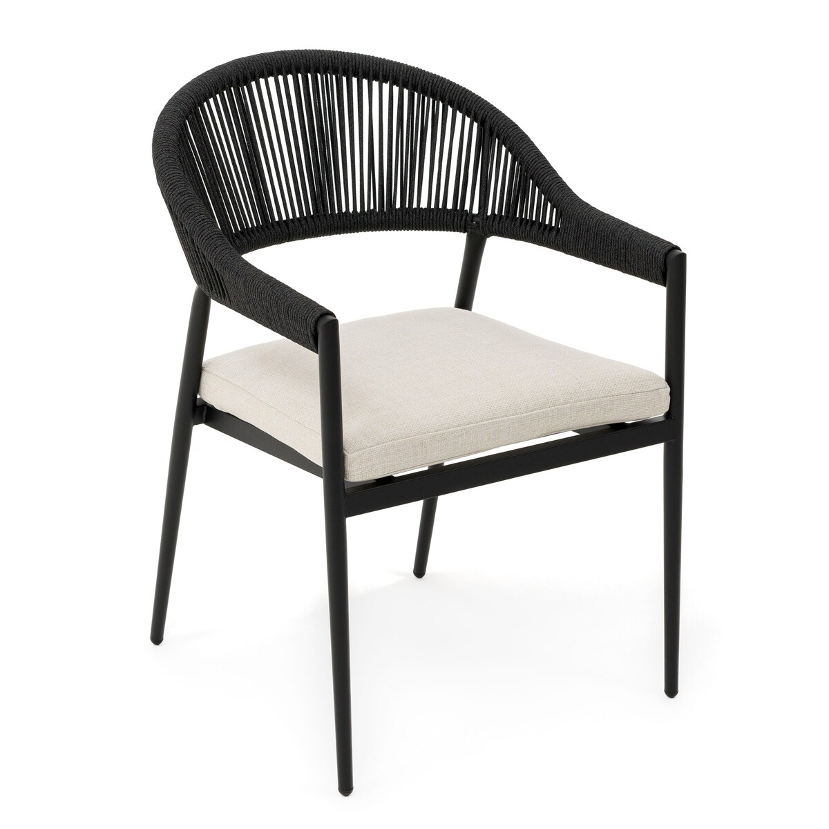 Zestaw mebli ogrodowych aluminiowe nowoczesne BELIZE LUX czarno beżowe