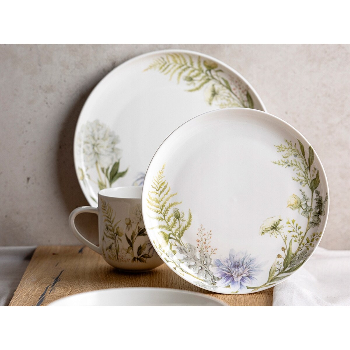 Talerz Deserowy 19 cm 6szt Kwiatowy Wzór Elegancki Boho Premium na ciasto