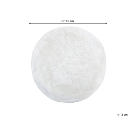 Dywan shaggy okrągły ⌀ 140 cm biały CIDE