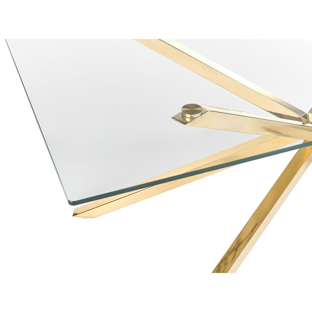 Stół do jadalni CORA Złoty 160 cm 90 cm Szkło hartowane