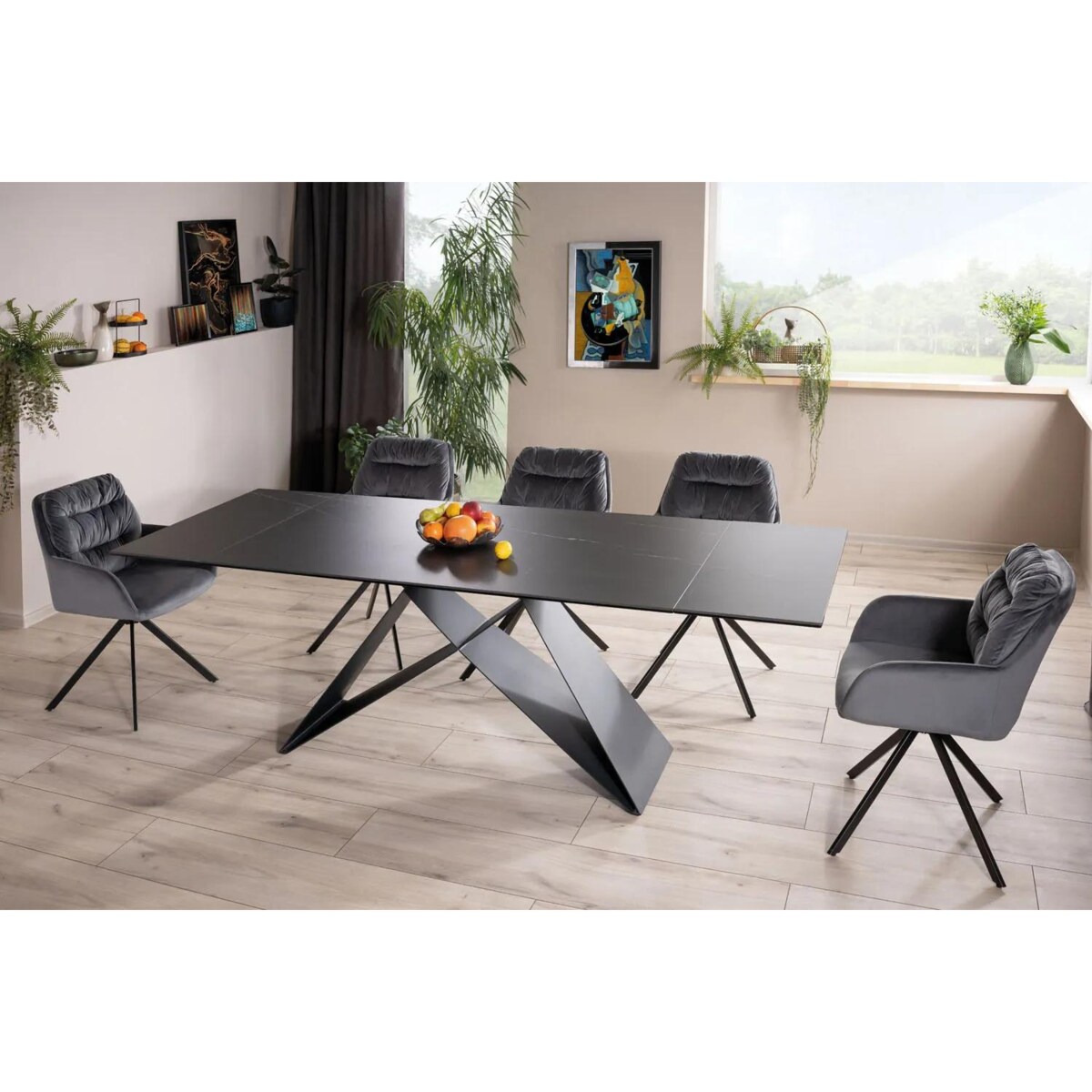 Stół rozkładany WESTIN CERAMIC 160(240)x90 czarny sahara noir