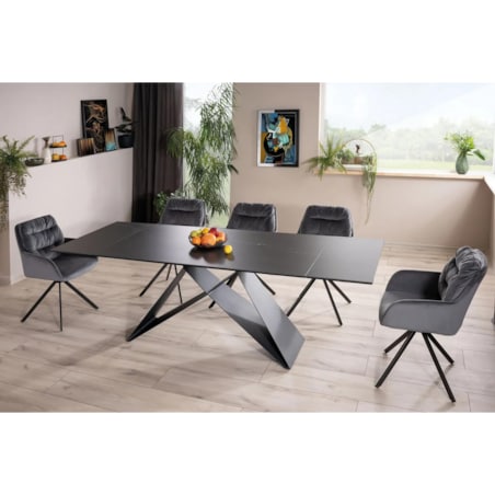 Stół rozkładany WESTIN CERAMIC 160(240)x90 czarny sahara noir