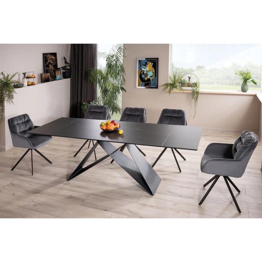 Stół rozkładany WESTIN CERAMIC 160(240)x90 czarny sahara noir
