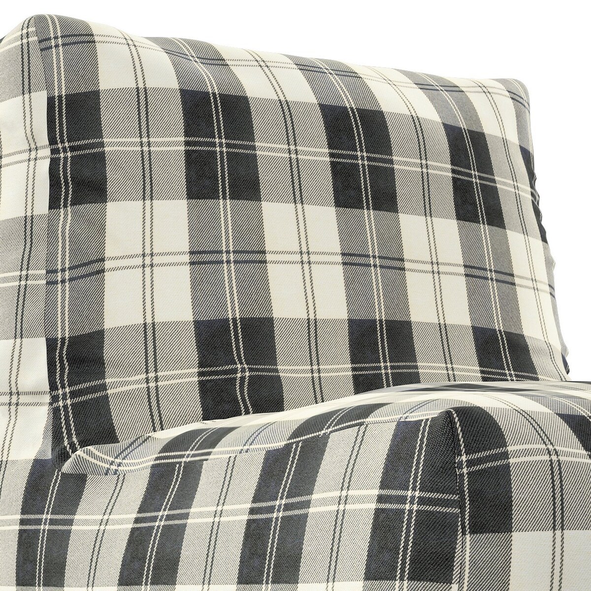 Pufa - fotel, krata czarno-biała, 67 x 31 x 75 cm, Edinburgh