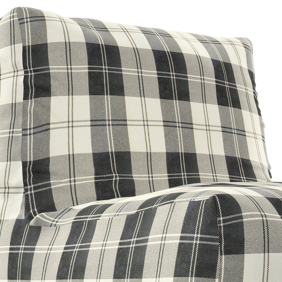 Pufa - fotel, krata czarno-biała, 67 x 31 x 75 cm, Edinburgh