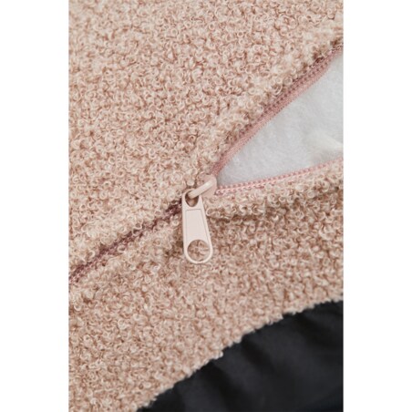 Fotel wypoczynkowy bouclé pudrowy róż Serra