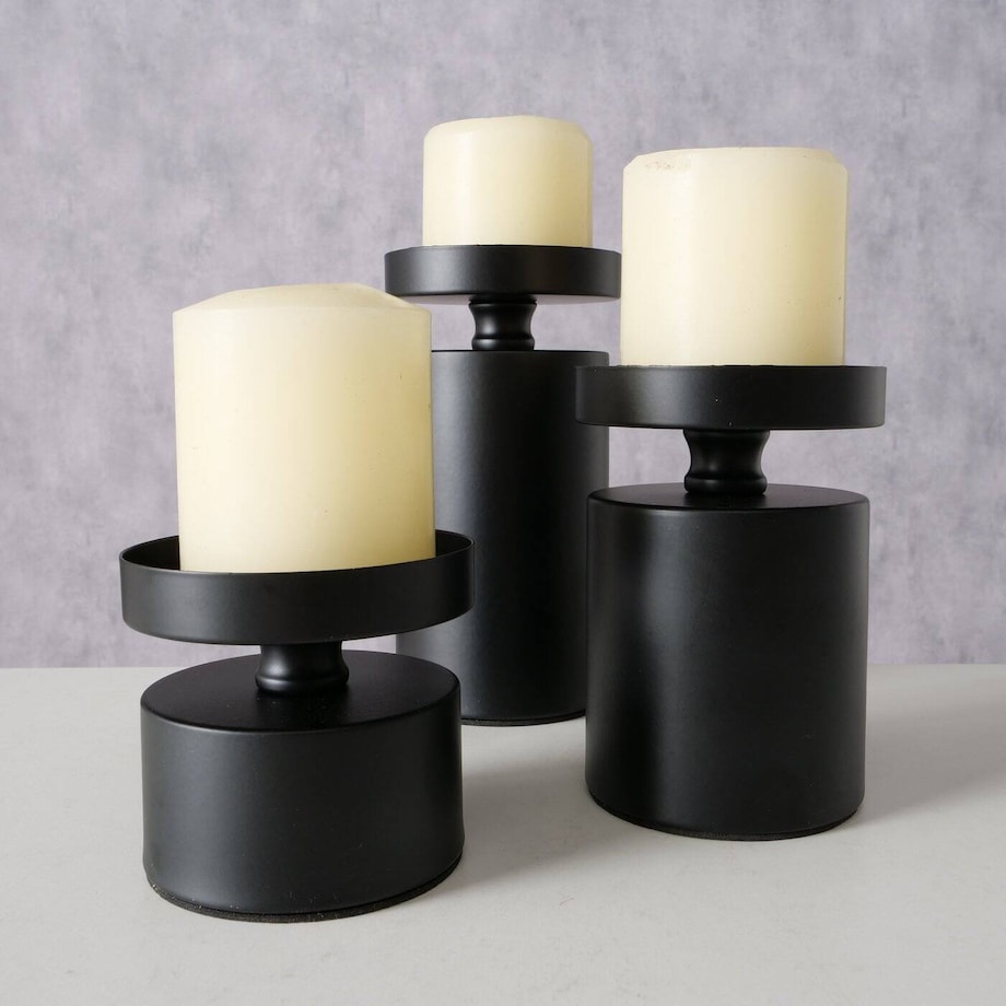 Świeczniki na stół na grube świece MERIL, 3 sztuki, Ø 7, 5 cm