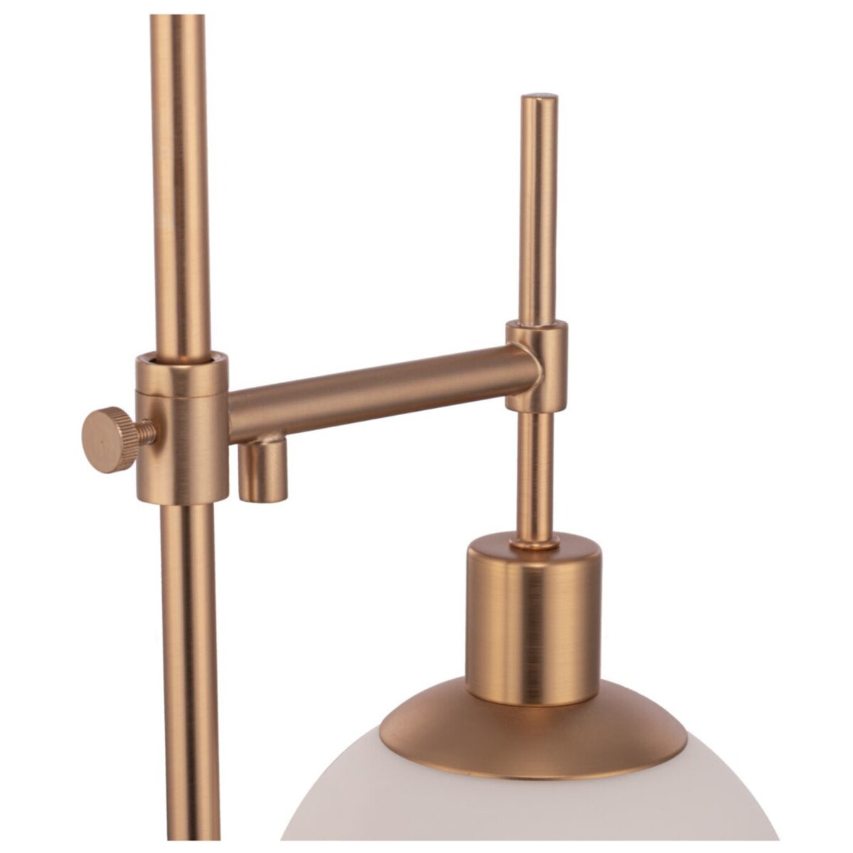 Stojąca LAMPKA biurkowa ERICH MOD221-TL-01-G Maytoni szklana kula biała mosiądz