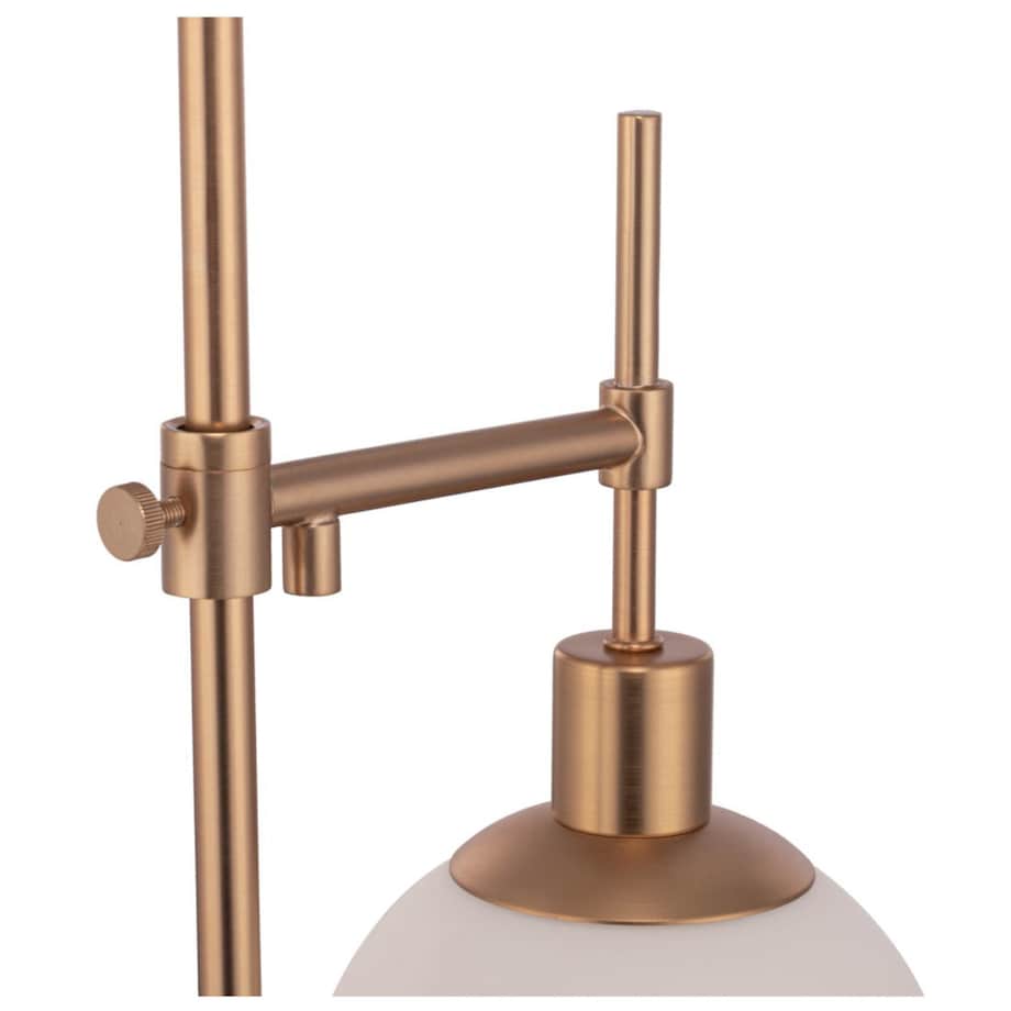 Stojąca LAMPKA biurkowa ERICH MOD221-TL-01-G Maytoni szklana kula biała mosiądz