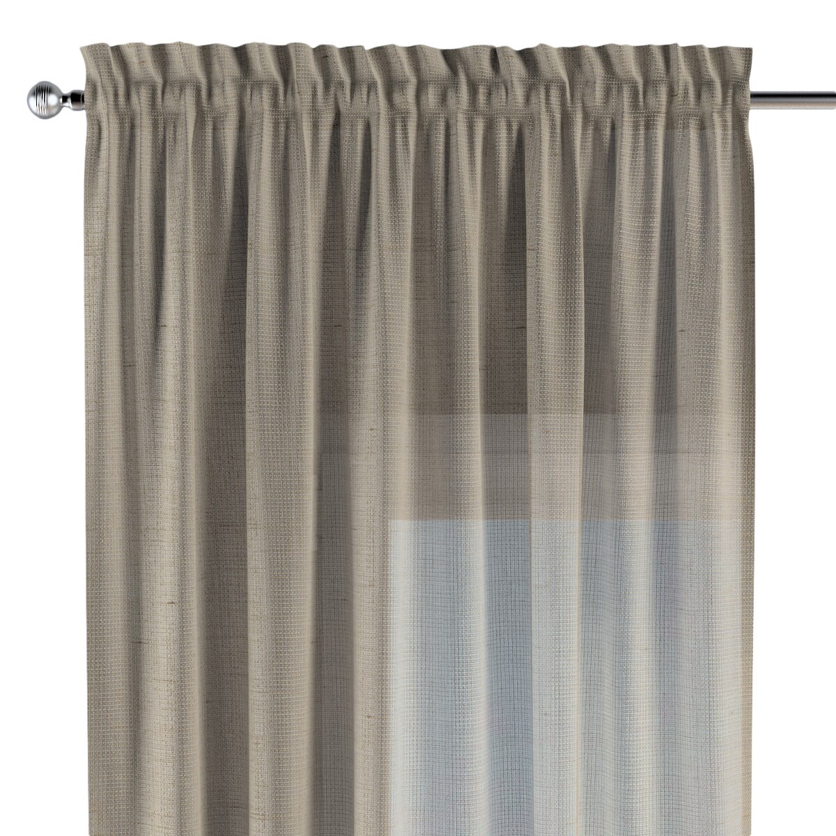 Zasłona na kanale z grzywką 1 szt. 130x245 ciemny beż