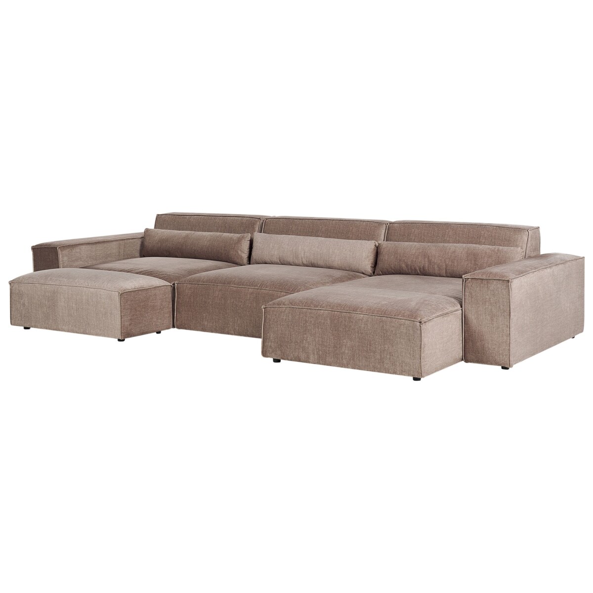 Sofa narożna z otomaną HELLNAR Jasnobrązowy Lewostronny
