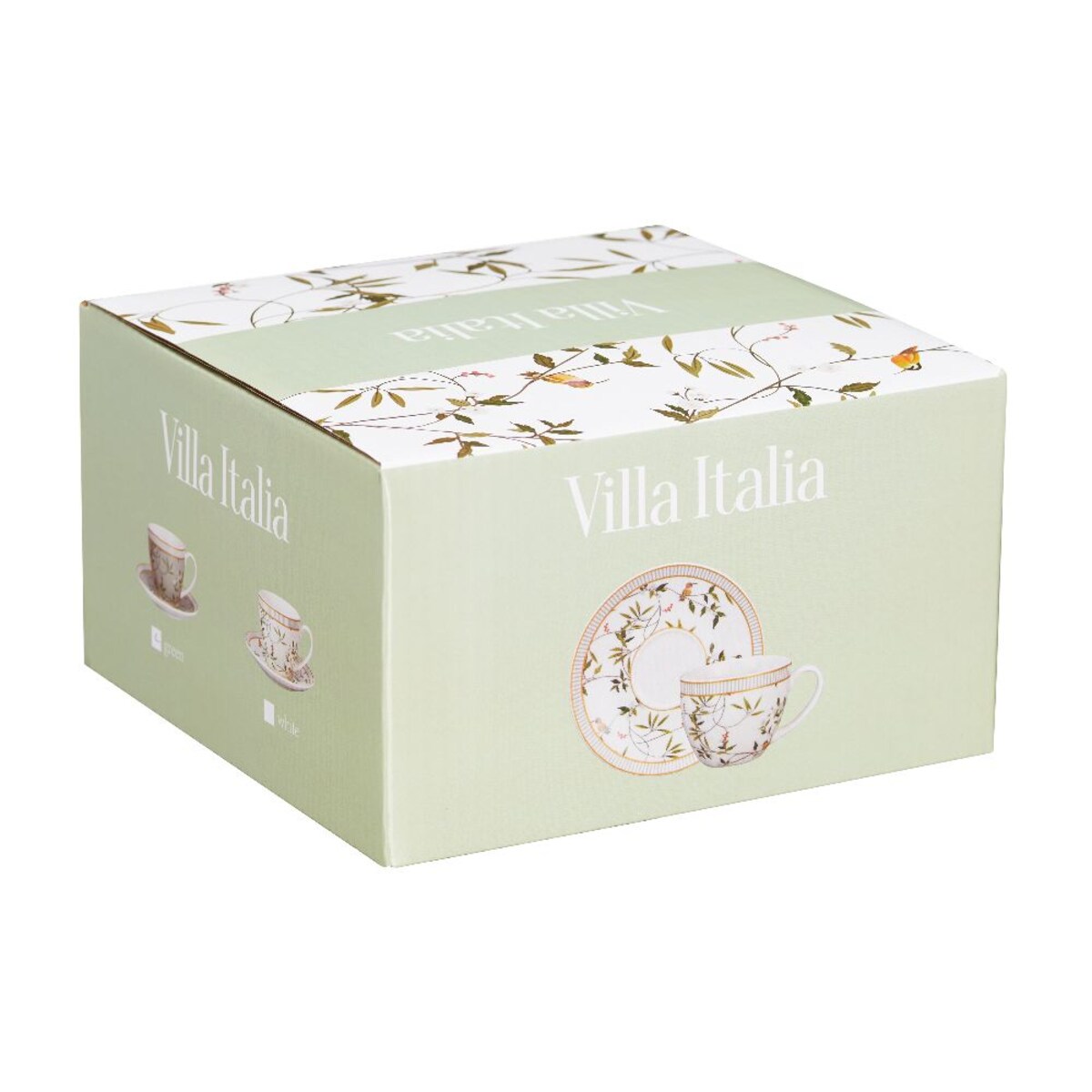 VILLA ITALIA Filiżanka ze spodkiem porcelanowa 240 ml NORIKO WHITE