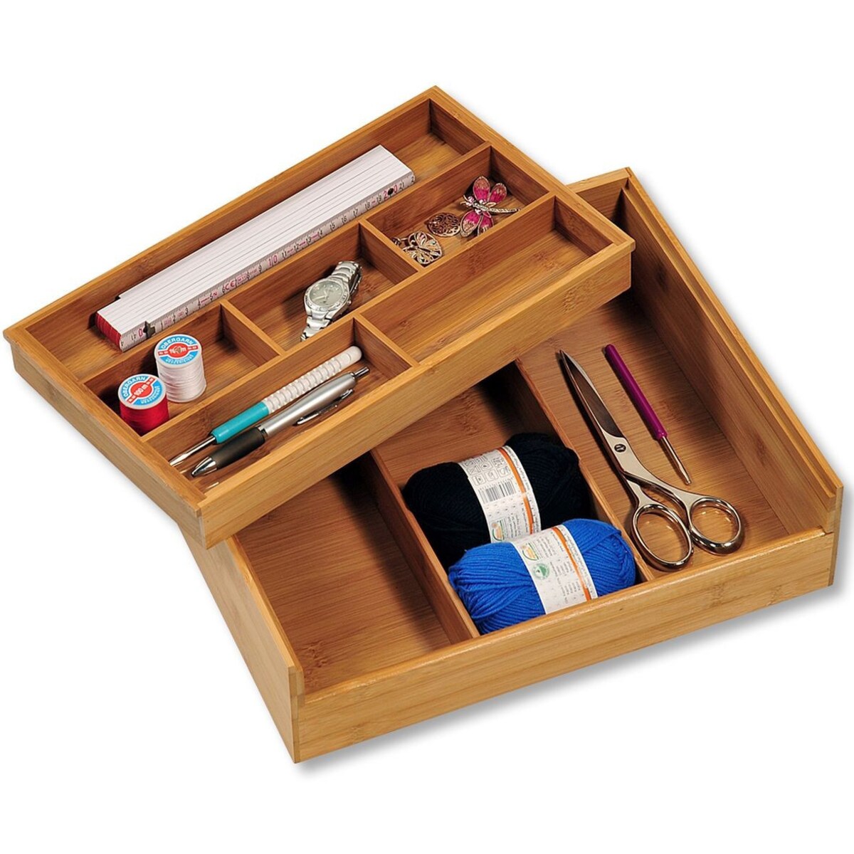 Kesper Skrzynka uniwersalna Bambus FSC 37x31x9,5 cm