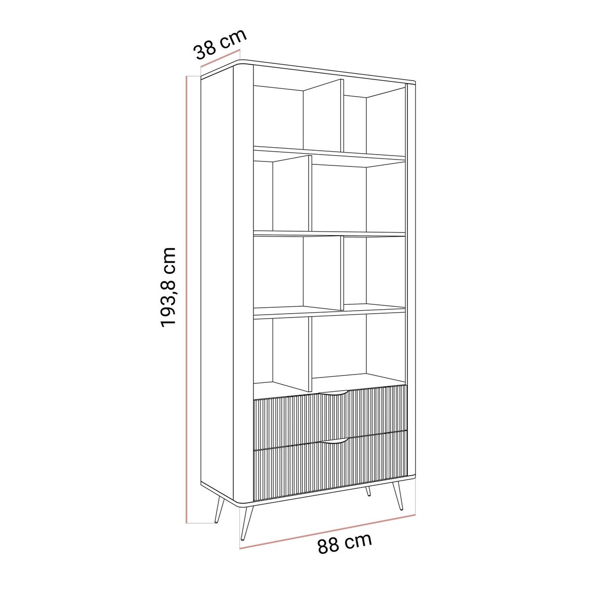 Regał SCARLETT z szufladami beżowy