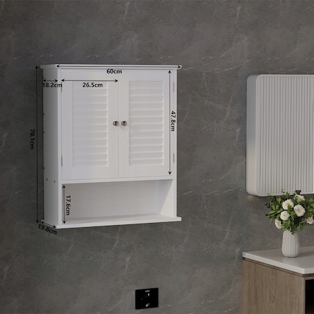 Szafka łazienkowa wisząca biała półka słupek ścienna loft nowoczesna 70 cm