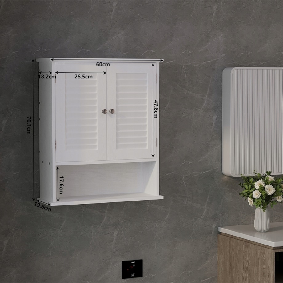 Szafka łazienkowa wisząca biała półka słupek ścienna loft nowoczesna 70 cm