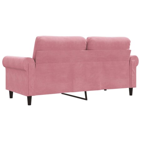vidaXL Sofa 2-osobowa, różowy, 140 cm, tapicerowana aksamitem