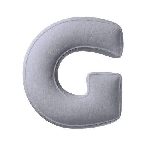 Poduszka literka G, srebrzysty szary, 35x40cm, Posh Velvet