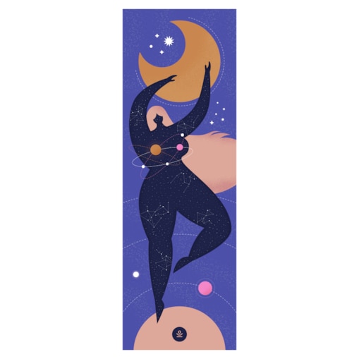 Podróżna mata do jogi, ćwiczeń i pilatesu COSMIC GIRL TRAVEL - kauczukowa, antypoślizgowa