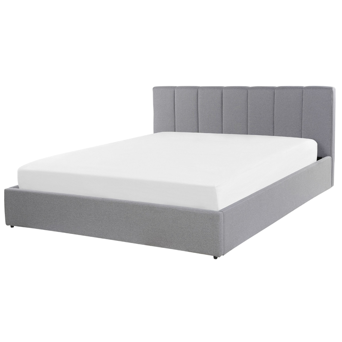 Łóżko z pojemnikiem DREUX 160 x 200 cm Jasnoszary