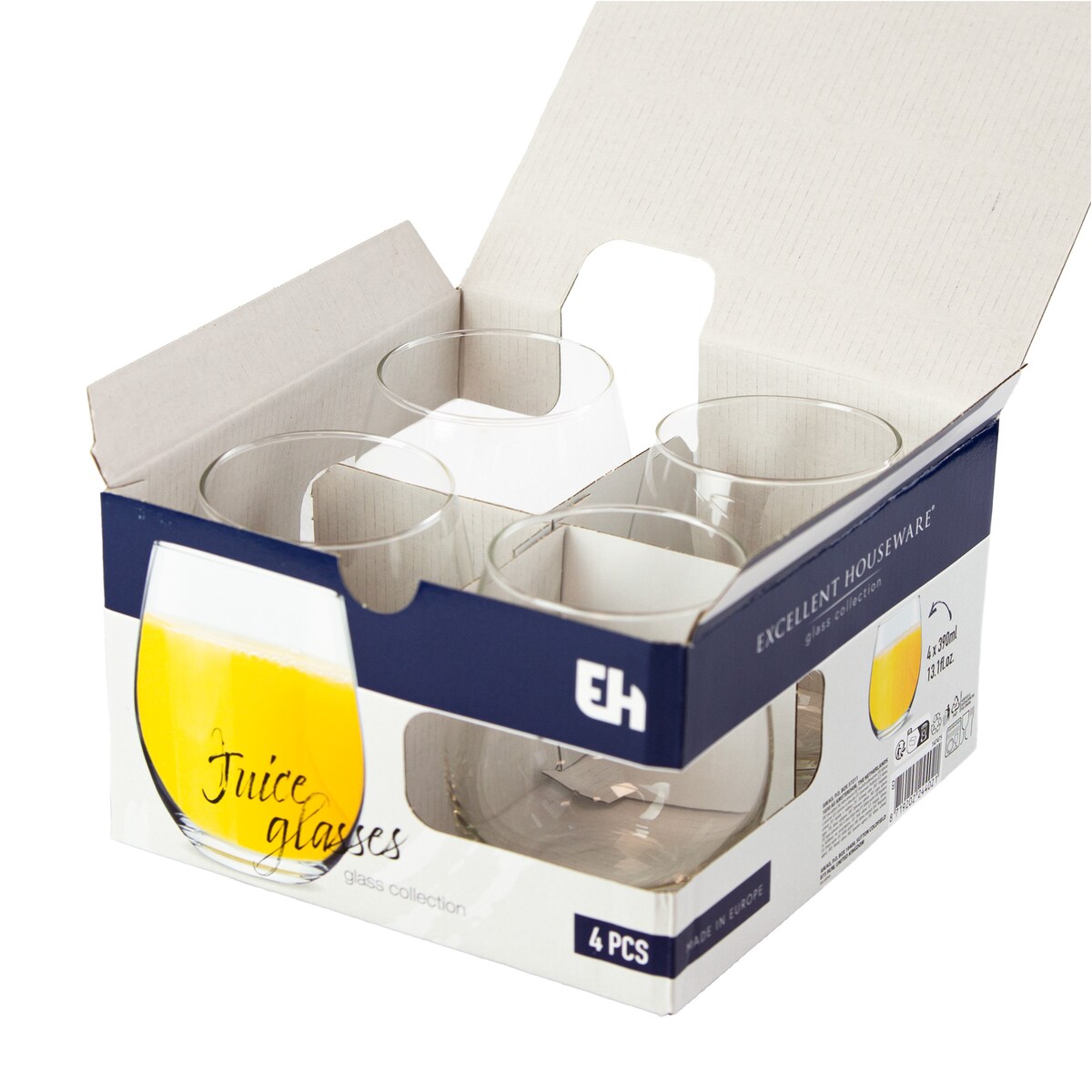 4X Szklanki Do Whisky Napojów Drinków Prezent 390 Ml Komplet Zestaw Szklanek