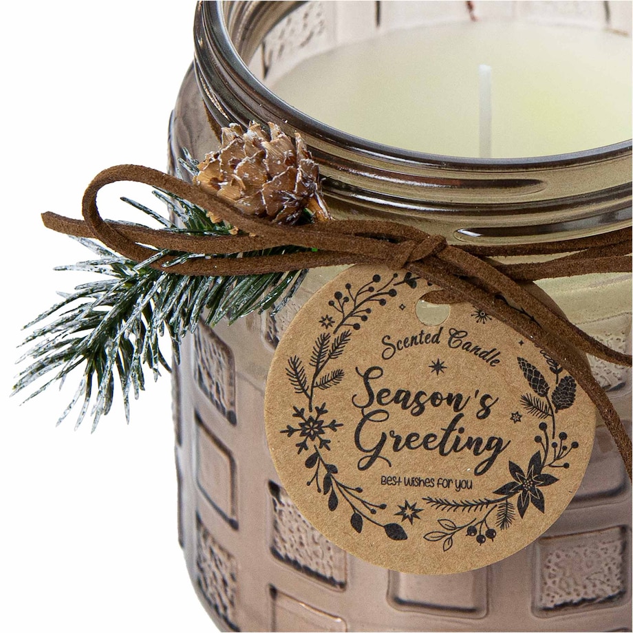 Świeczka Zapachowa Świeca Świąteczna Zapach Drzewny Dekoracja Brązowa