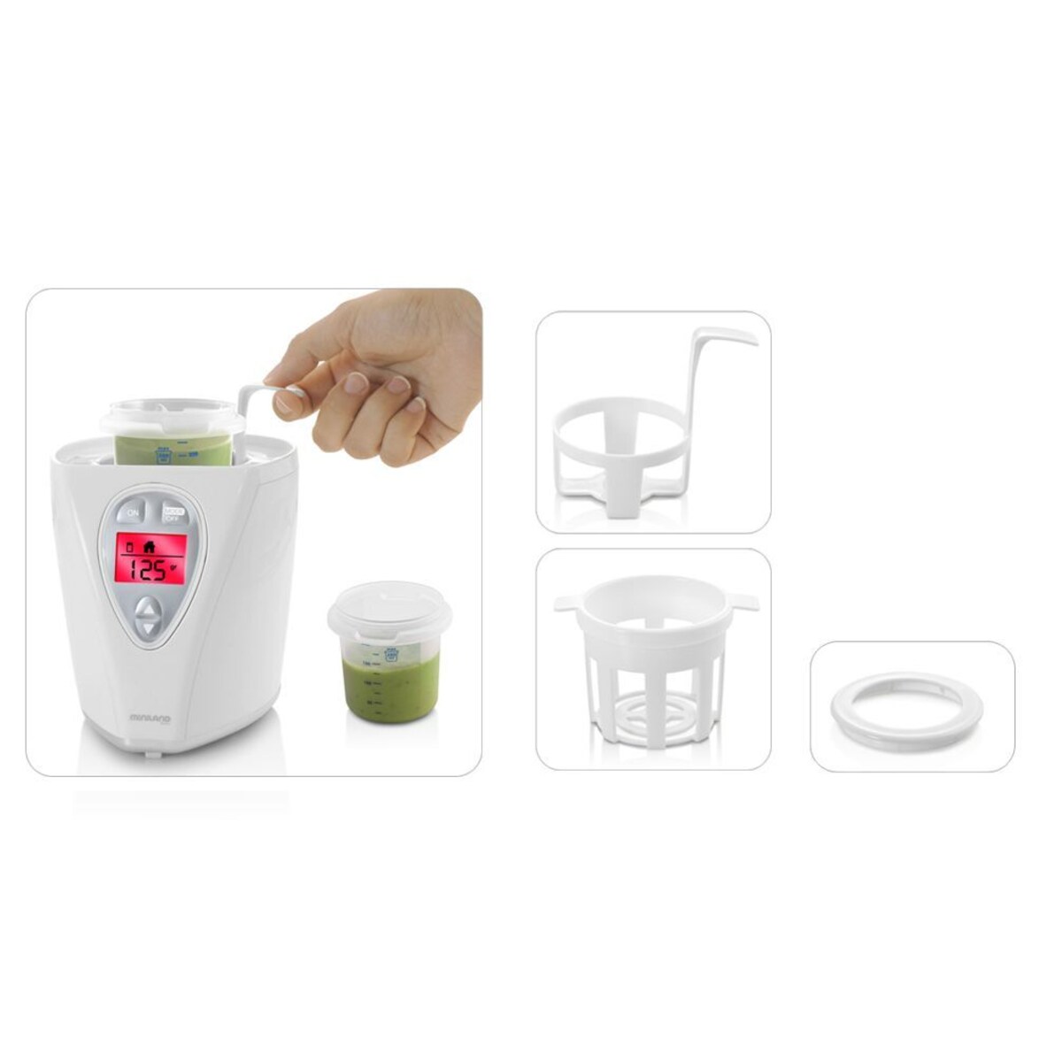 Podgrzewacz z wyświetlaczem do domu i samochodu - srebrny