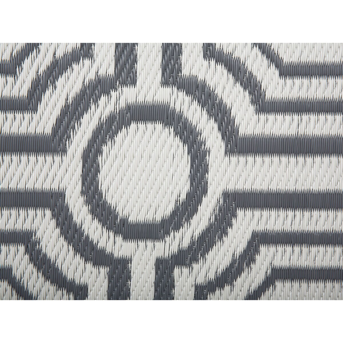 Dywan zewnętrzny dwustronny 90 x 180 cm szaro-biały BIDAR