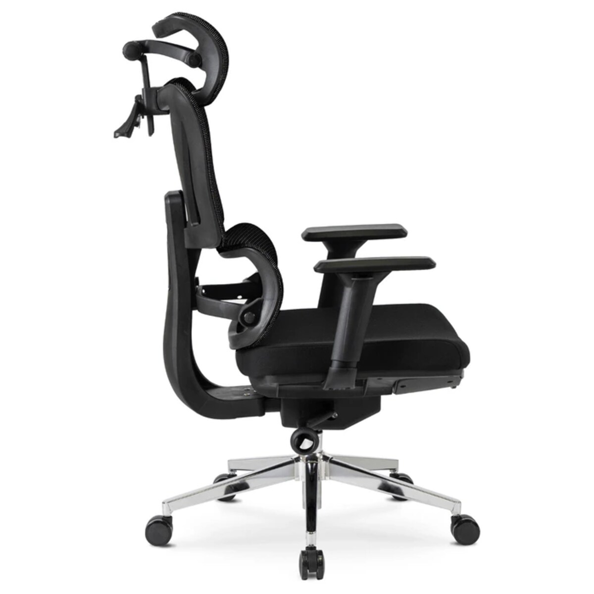 Fotel biurowy obrotowy ergonomiczny z podnóżkiem czarny DELSIN