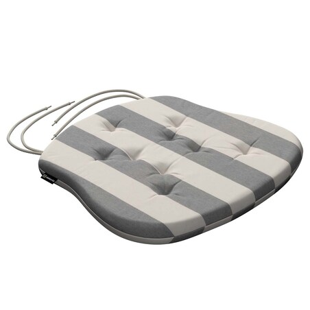 Poduszka na krzesło Filip, biało-szare pionowe pasy (5,5cm), 41 x 38 x 3,5 cm, Quadro