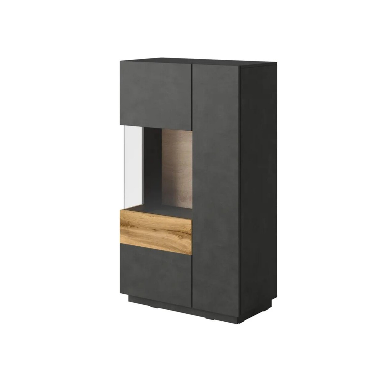 Witryna niska SILKE 2D 80cm matera/dąb wotan lewa